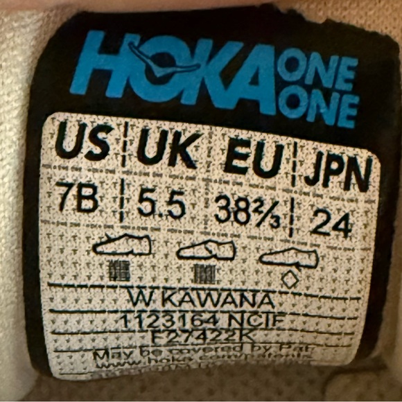 HOKA ONE ONE Kawana White Running Shoes Size 7 - Picture 7 of 7